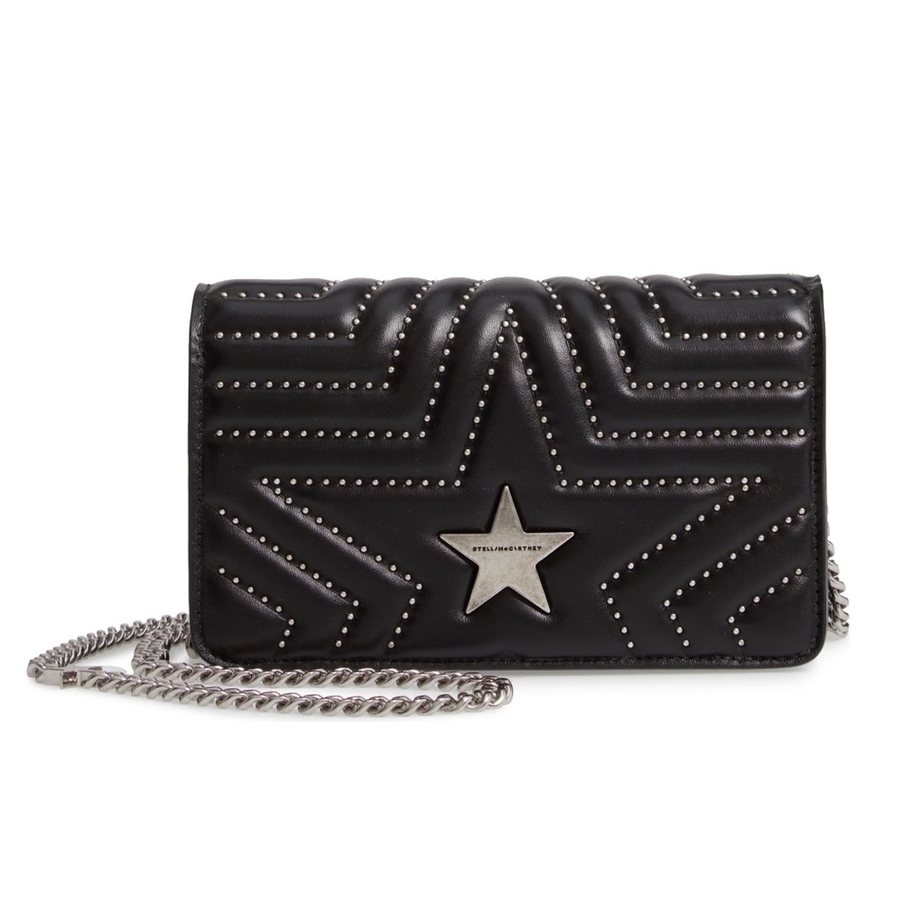 Stella McCartney Studded Faux Leather Shoulder Bag
